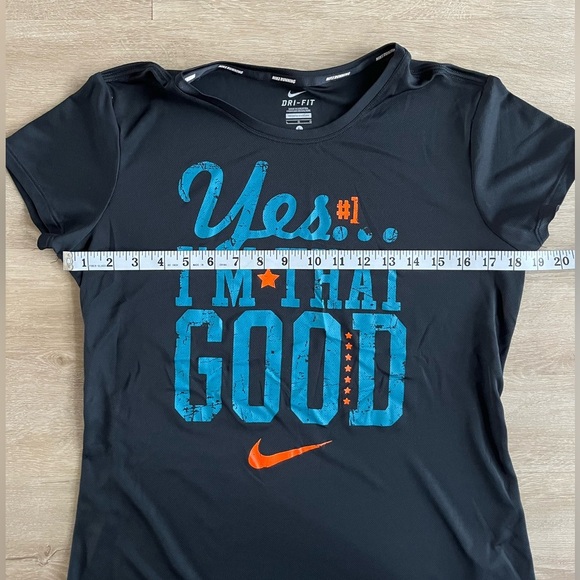Nike Running Dri-Fit Short Sleeve Shirt Black Graphic SZ L - Picture 5 of 8